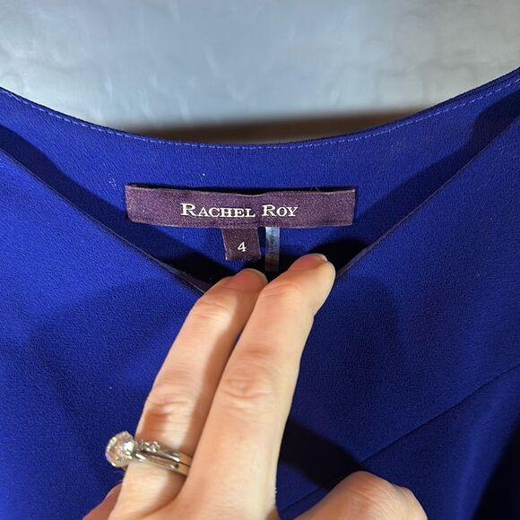 RACHEL Rachel Roy Royal Blue Sheath Dress with Halter Neckline for Cocktail - Picture 2 of 11